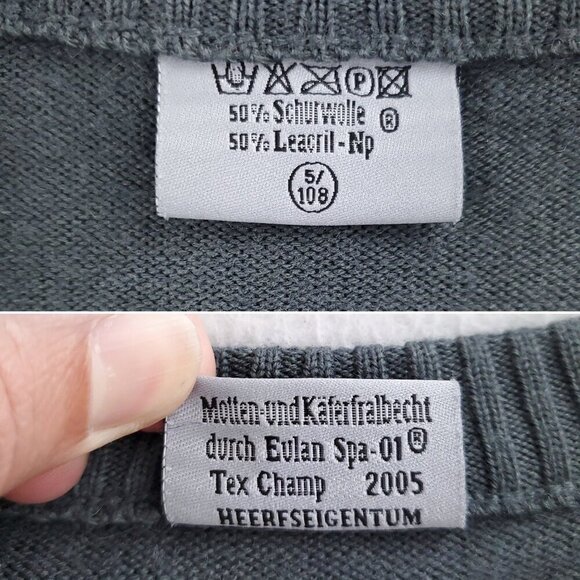 Austrian Army Sweater Vintage Military Wool Blend 2000s "5/108" Men's Large - Picture 3 of 11